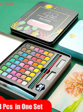 63 Pcs Professional Watercolor Paint Set 48 Colors Painting