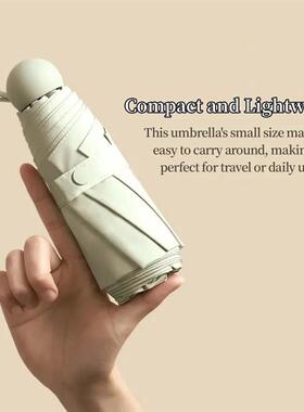 Folding Travel Umbrella 6 Ribs Lightweight Compact Pocket Um