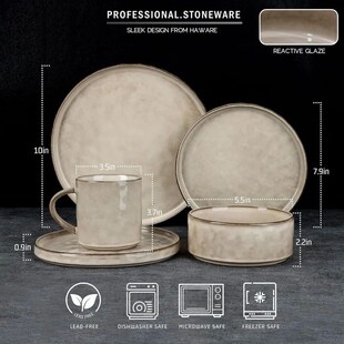 Dinnerware Plates Set Stoneware Bowls Piece Sets and