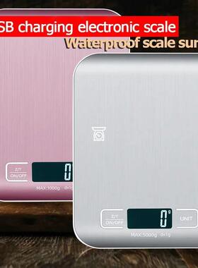5kg/10kg Rechargeable Digital Kitchen Scale LCD Display Stai