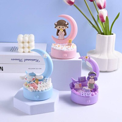 CREA glue  handmade romantic desktop moon night light resin
