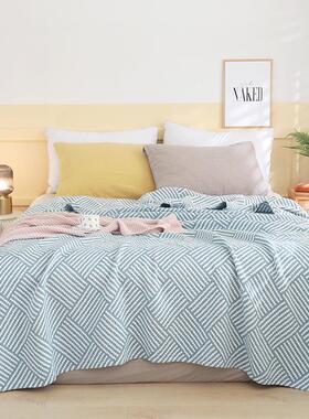 Nordic Style Summer Cooling Cotton Bedspread Soft Breathable