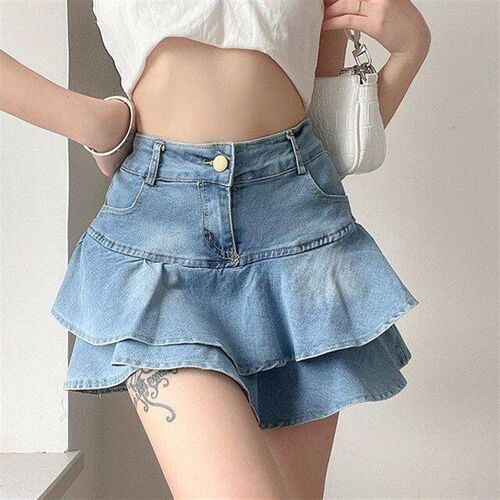 Super short cake dress, sweet hot girl, high waist, hip-cove