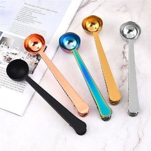 100pcs Stainless Steel Coffee Measuring Spoon with Clip