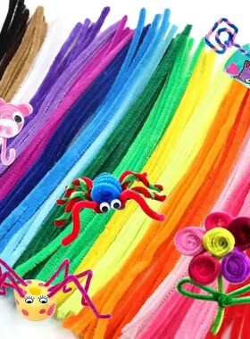 Wholesale Colorful Chenille Stems Pipe Cleaners Plush Tinsel