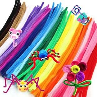 Wholesale Colorful Chenille Stems Pipe Cleaners Plush Tinsel