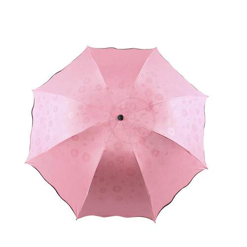 。8K plain color flower in water folding umbrella three fold