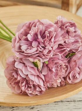 5pcs Silk Artificial Peony Bouquet Flowers Wedding Home Livi