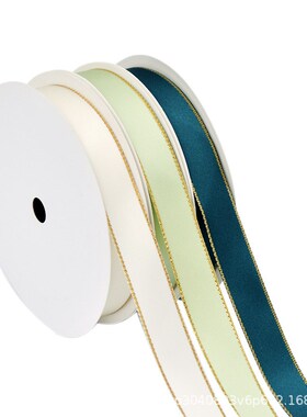 2.2cm gold-edged ribbons gift box decoration ribbon金边织带