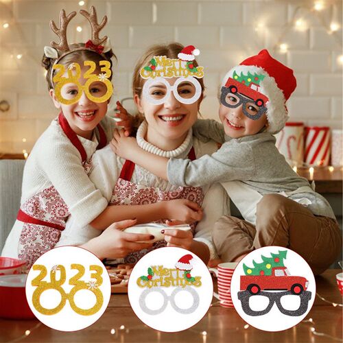 Christmas eyeglass frame party decoration and photo prop