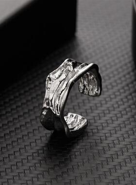 Minimalist Silver Color Geometric Irregular Open Rings Retro