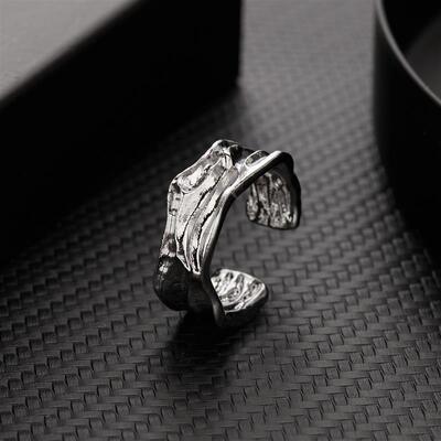 Minimalist Silver Color Geometric Irregular Open Rings Retro
