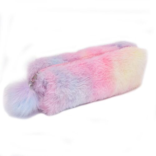 Pen Case Gradient Cute Girl Plush Octagonal Pencil Case Girl