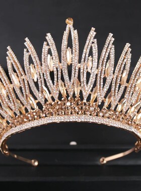 Gold Color Luxury Crystal Wedding Tiaras And Crowns Party Rh