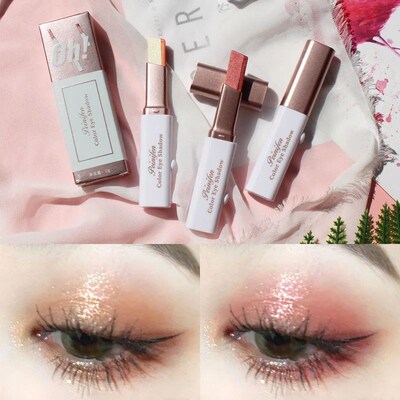 Double Color Glitter Eye shadow Stick Pencil Eyeshadow Makeu