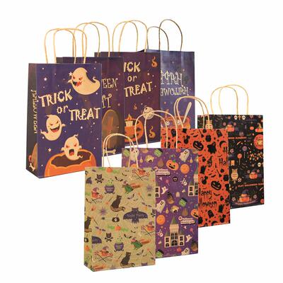 Halloween gift bag Pumpkin Ghost tote bag Brown paper bag 袋