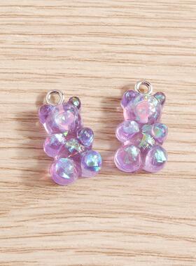10pcs 11*20mm Candy Colors Cute Animal Gummy Bear Charms for