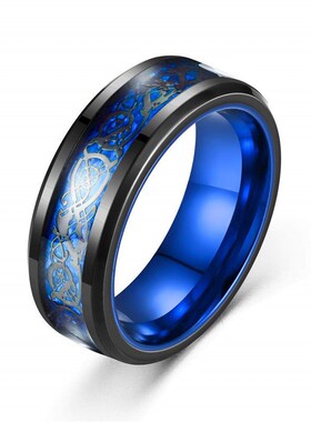 Fashion Black Tungsten Wedding Celtic Dragon Rings For Men I