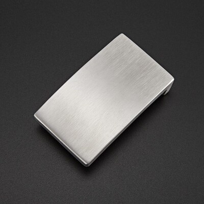 Wear Mens Stainless Steel Smooth Buckle Head Brushed Plate