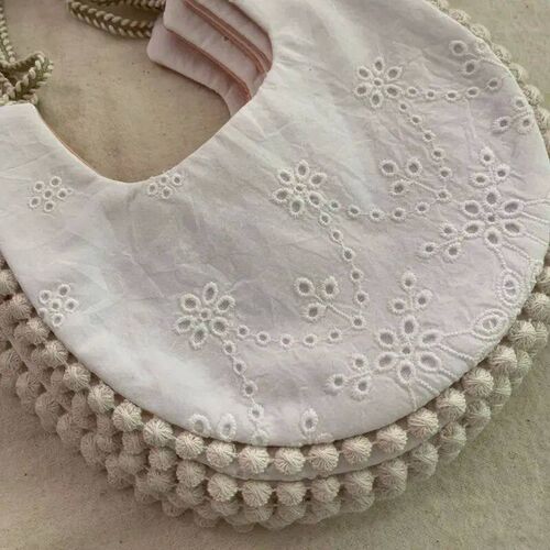 1Pc Cotton Embroidery Double Sided Baby Bibs Baby Girls Sali