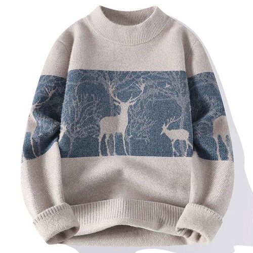 2024 Christmas Sweaters Mens Fall Winter Casual O Neck Long