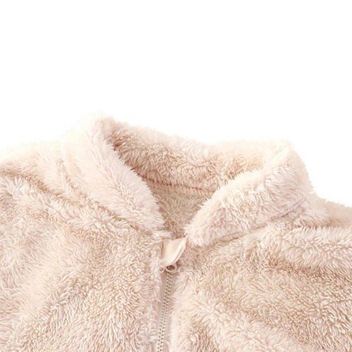 Fall Winter Warm Sleepwear Suit Coral Fleece Round Neck Baby