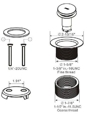 Chrome Tip Toe Bathtub Tub Drain Conversion Kit Assembly,