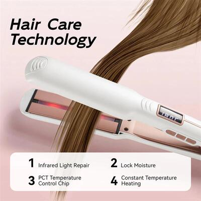 Ceramic flat iron hair straightener Rapid heat comb LCD Disp
