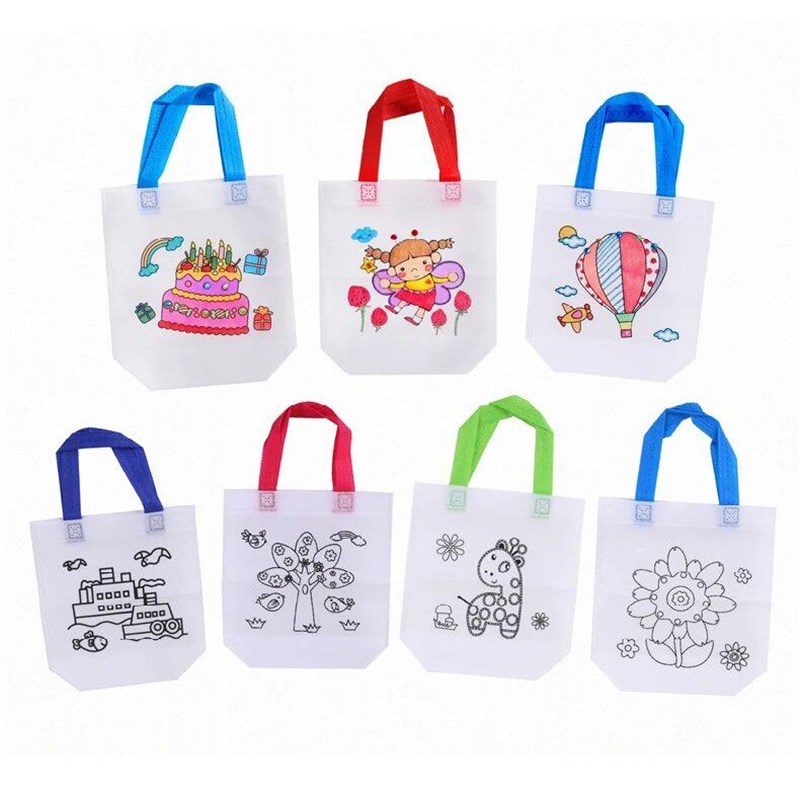 5PCS Set DIY Graffiti Bag with Markers Handmade Painting Non图片