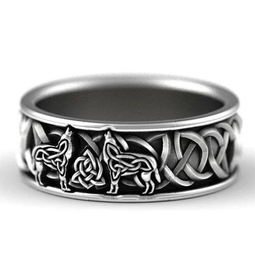 Huitan Viking Nordic Mythology Giant Wolf Men Ring Defense