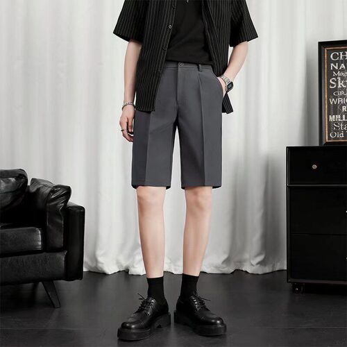 Suit Shorts Mens Outer Wear Loose Ice Silk Pants Summer Thi