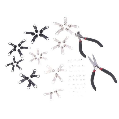 194pcs Zipper Replacement Head Zipper Repair Kit Fix Zip Sli