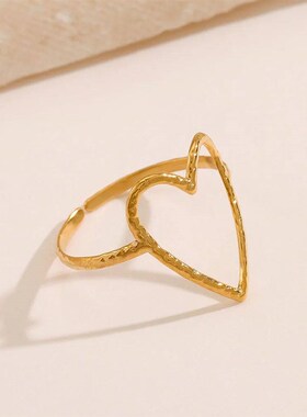 Wency 2024 Fashion Minimalist Hollow Heart Rings for Women 3