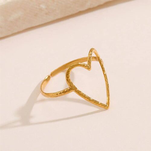 Wency 2024 Fashion Minimalist Hollow Heart Rings for Women 3