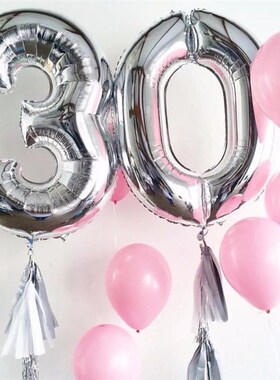 2pcs 32 Or 40 inch Happy 30 Birthday Foil Balloons pink blue