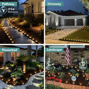 Mini Solar Ground Lights, 8 Pack Solar Lights Outdoor Waterp