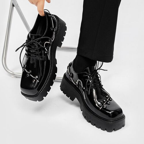2023 New Black Brogue Shoes Men Classic Platform Oxford Dres