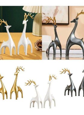 Set of 2 Reindeer Deer Statues Multifunctional for Cafe