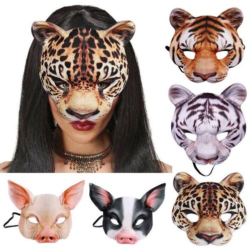 3D Animal Mask Halloween Masquerade Ball Masks Tiger Pig Hal