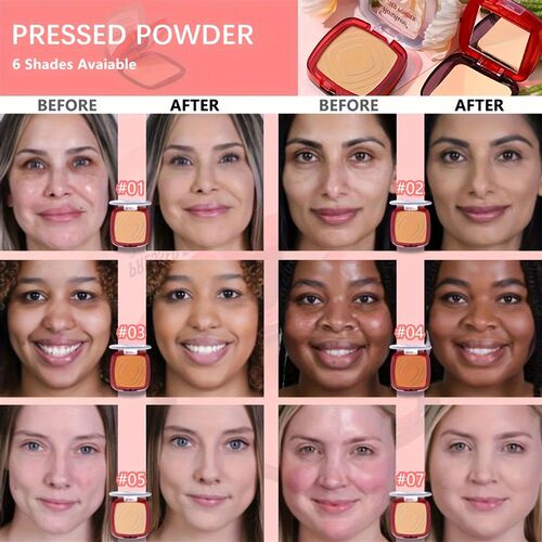 Matte Full verage Pressed Powder Foundation With Puff Applic