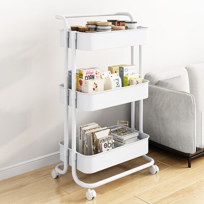 Metal  Rolling Utility Cart, Storage for Office, Kitchen