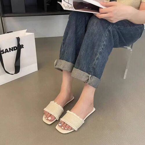 Womens Slippers Solid Color Open-toe Set Foot Vacation