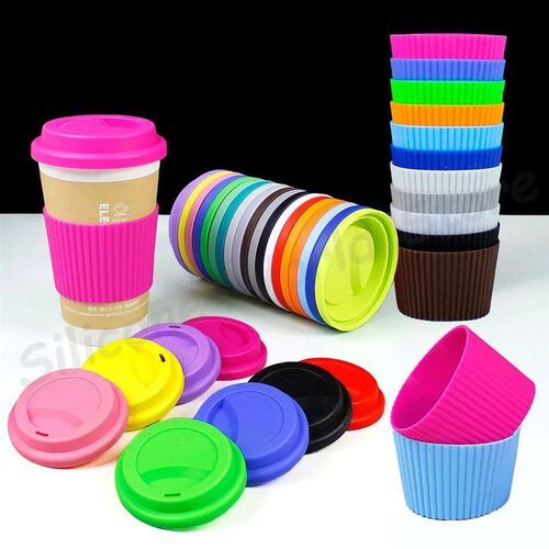 Silicone World 2PCS/Set Silicone Coffee Cup Cover Heat Insul