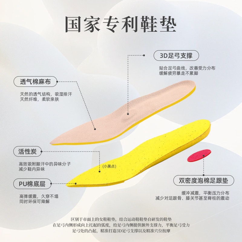 metoo裸穿鞋专用足部按摩鞋垫