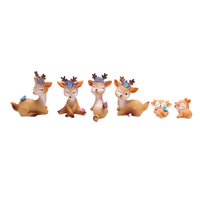 Sika Deer Baking Cake Topper Decoration Miniatures Fairy Gar