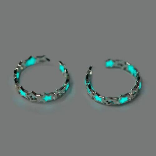 Couples Rings Luminous Love Heart Adjustable Finger Ring Glo