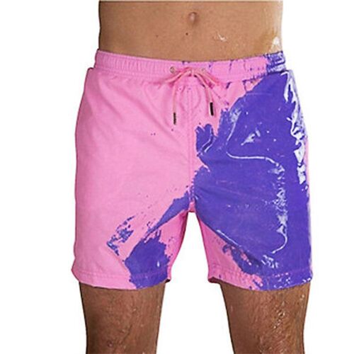 -Water color-changing swimming trunks beach pants mens larg