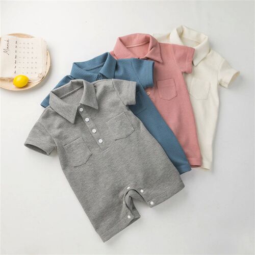 Babany bebe Newborn Baby Girl Waffle Short Sleeve Clothing J