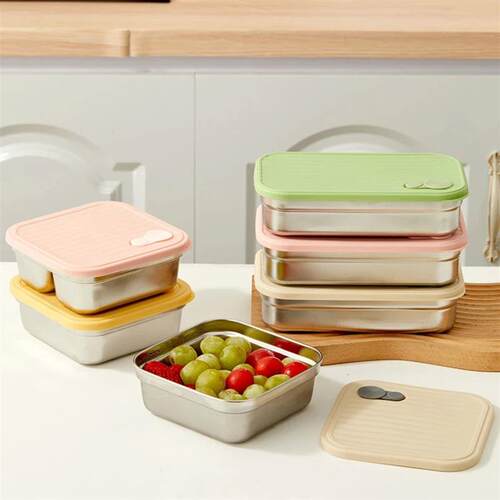 Fridge Food Storage Box Stackable 304 Stainless Steel Food C