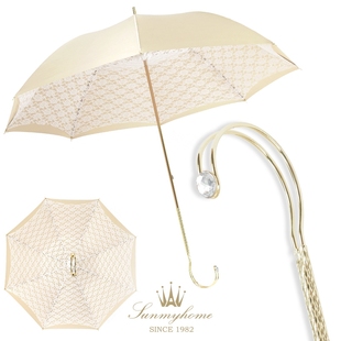 萨曼莎 白色蕾丝长柄雨伞层太阳伞欧式宫廷公主风lolit小洋伞